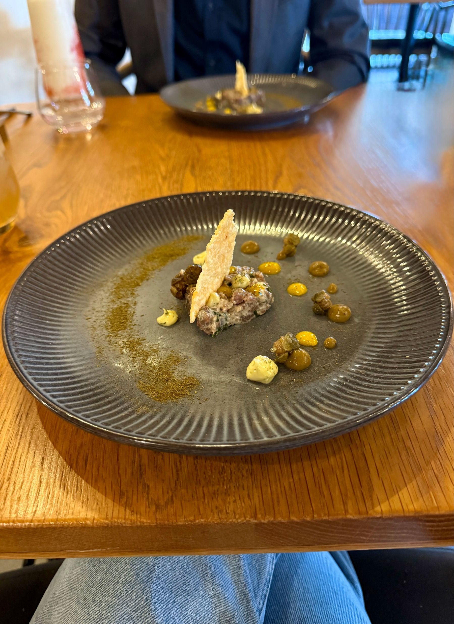 Springbok tartar with parmesan crisp and caper aioli at Eleven Franschhoek