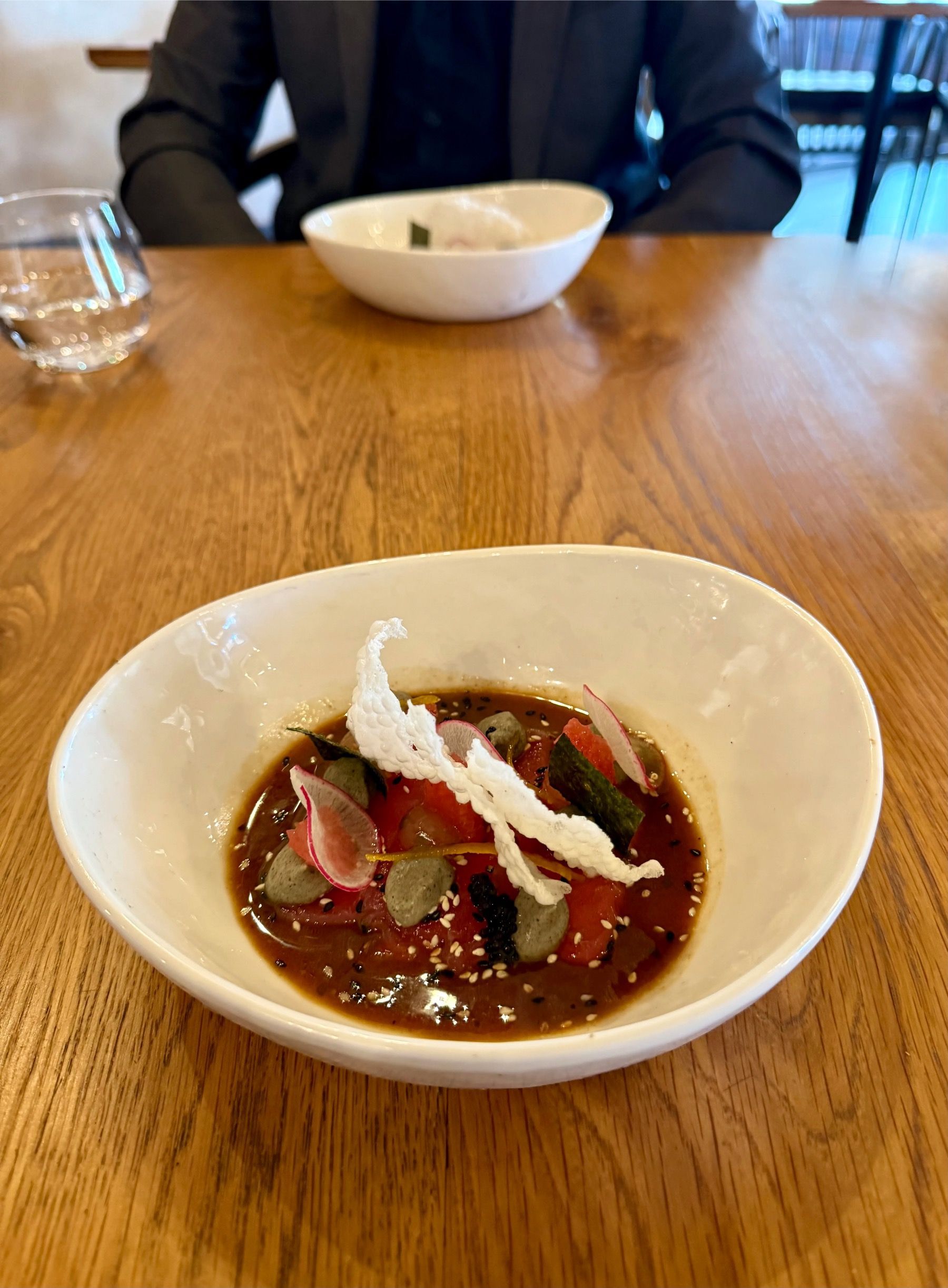 Tuna carpaccio with tozazu dressing, citrus and chilli at Eleven Franschhoek
