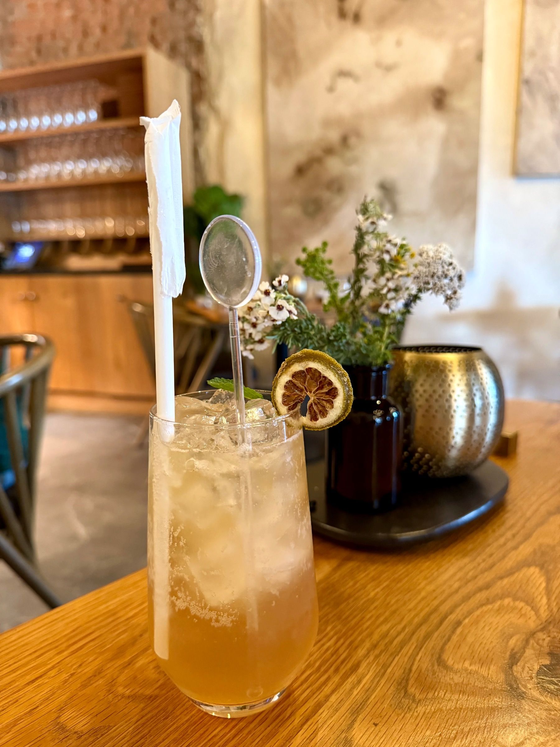 Ginger mule mocktail with elderflower and citrus at Eleven Franschhoek
