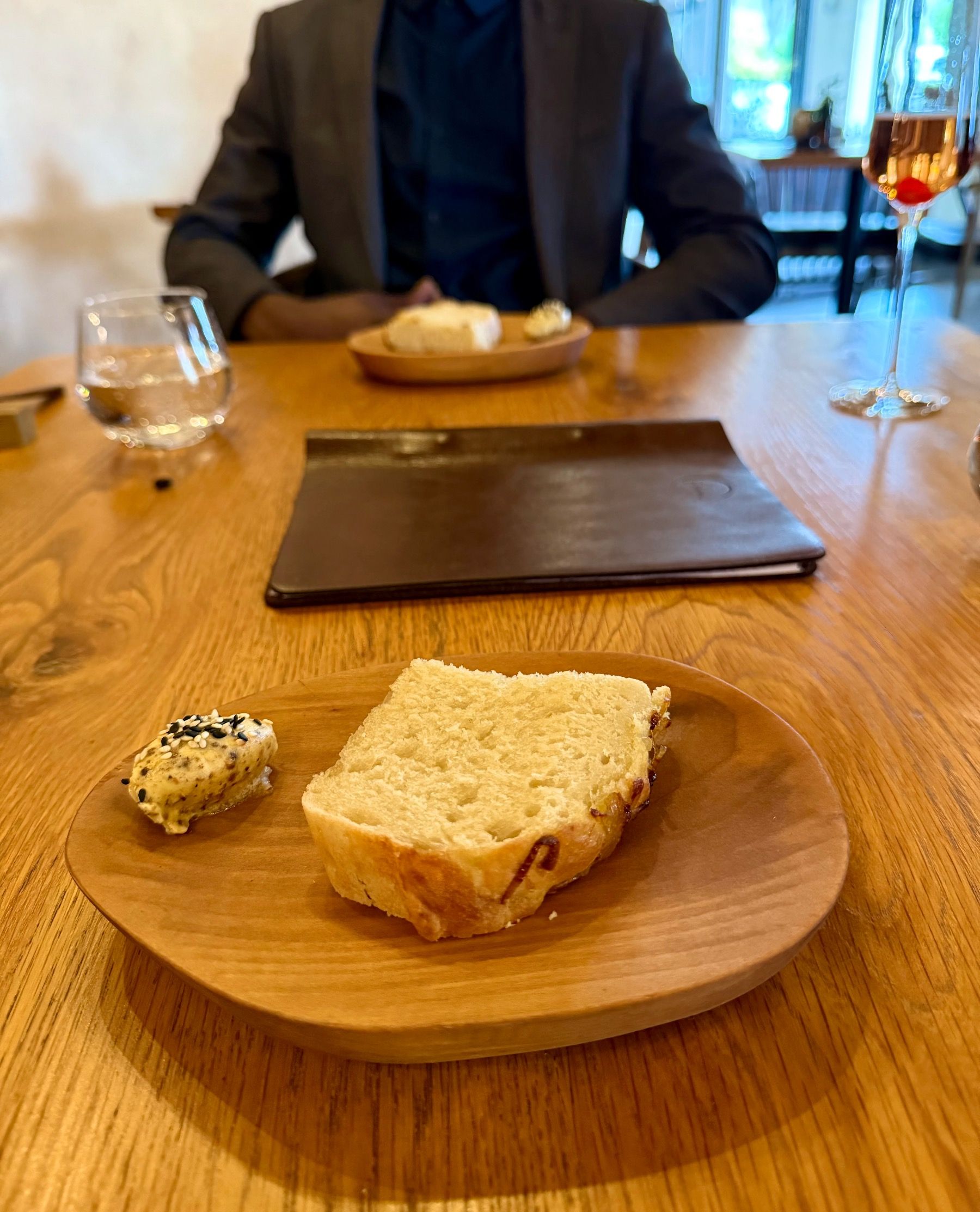 House-made sourdough bread with cultured butter at Eleven Franschhoek
