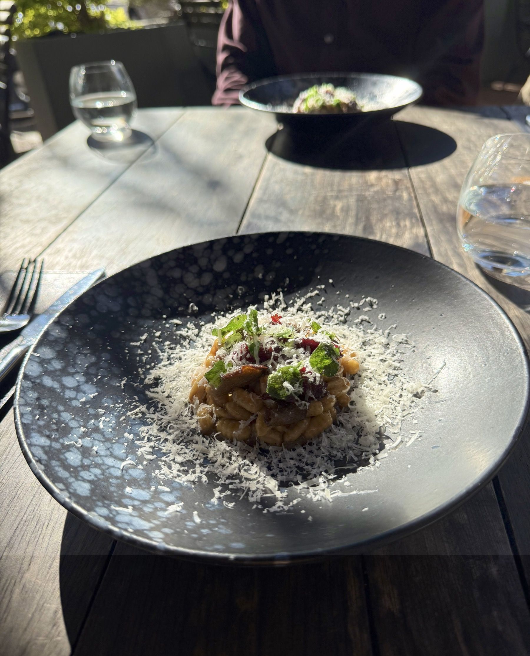 Beef cheek cavatelli with bone marrow sauce at Foxcroft Constantia