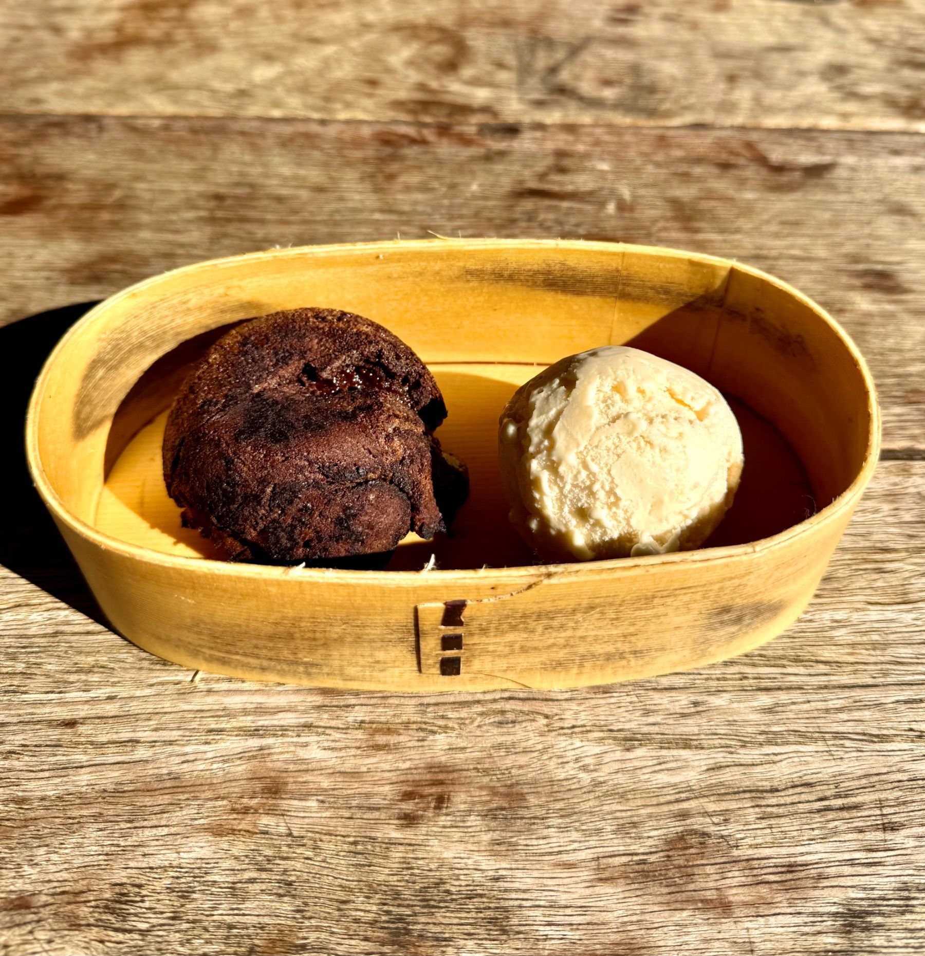 70% dark chocolate fondant with tonka bean and vanilla ice cream at Hiro Izakaya Cape Town