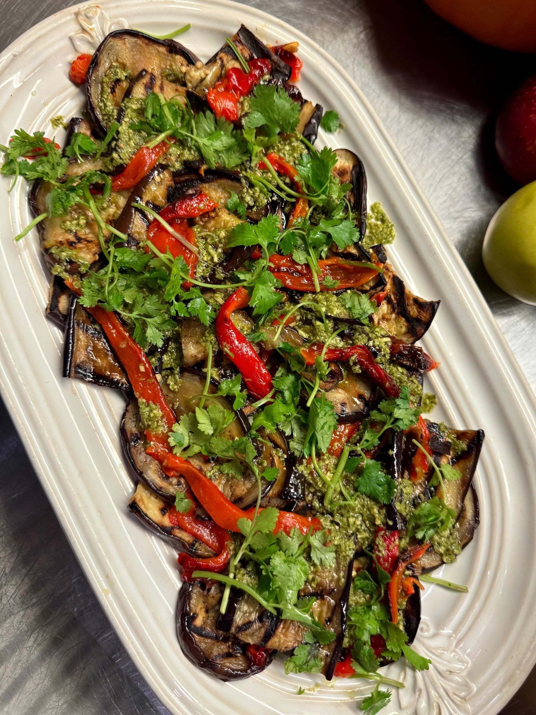 Yumcious harvest table eggplant salad
