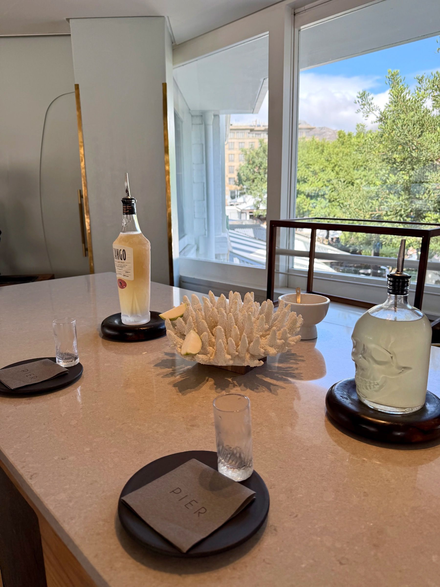 Agave and lime palate cleanser at Pier Restaurant Cape Town
