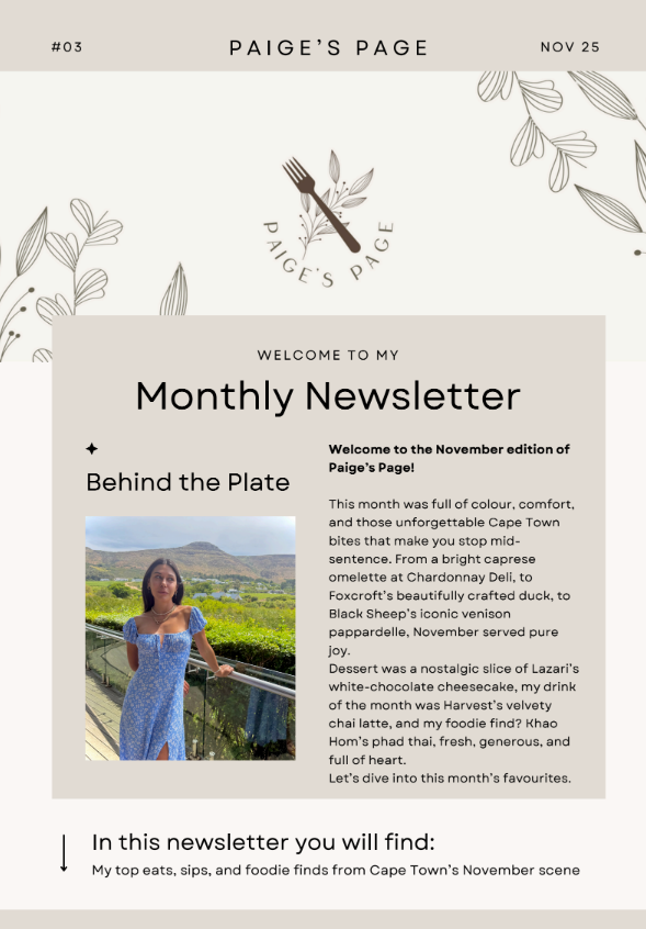 Newsletter with text 
