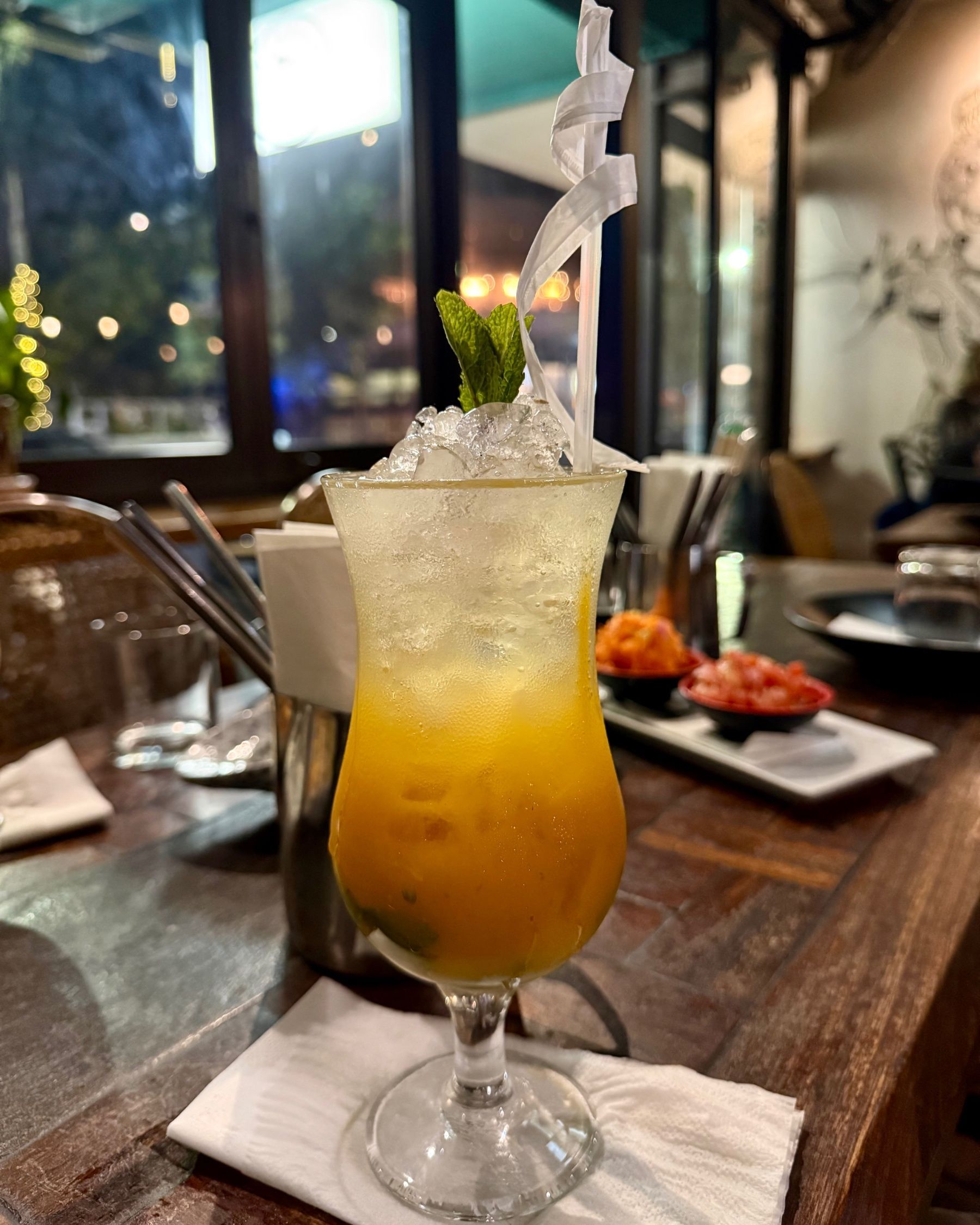 Mango mojito cocktail at Sundoo Sea Point