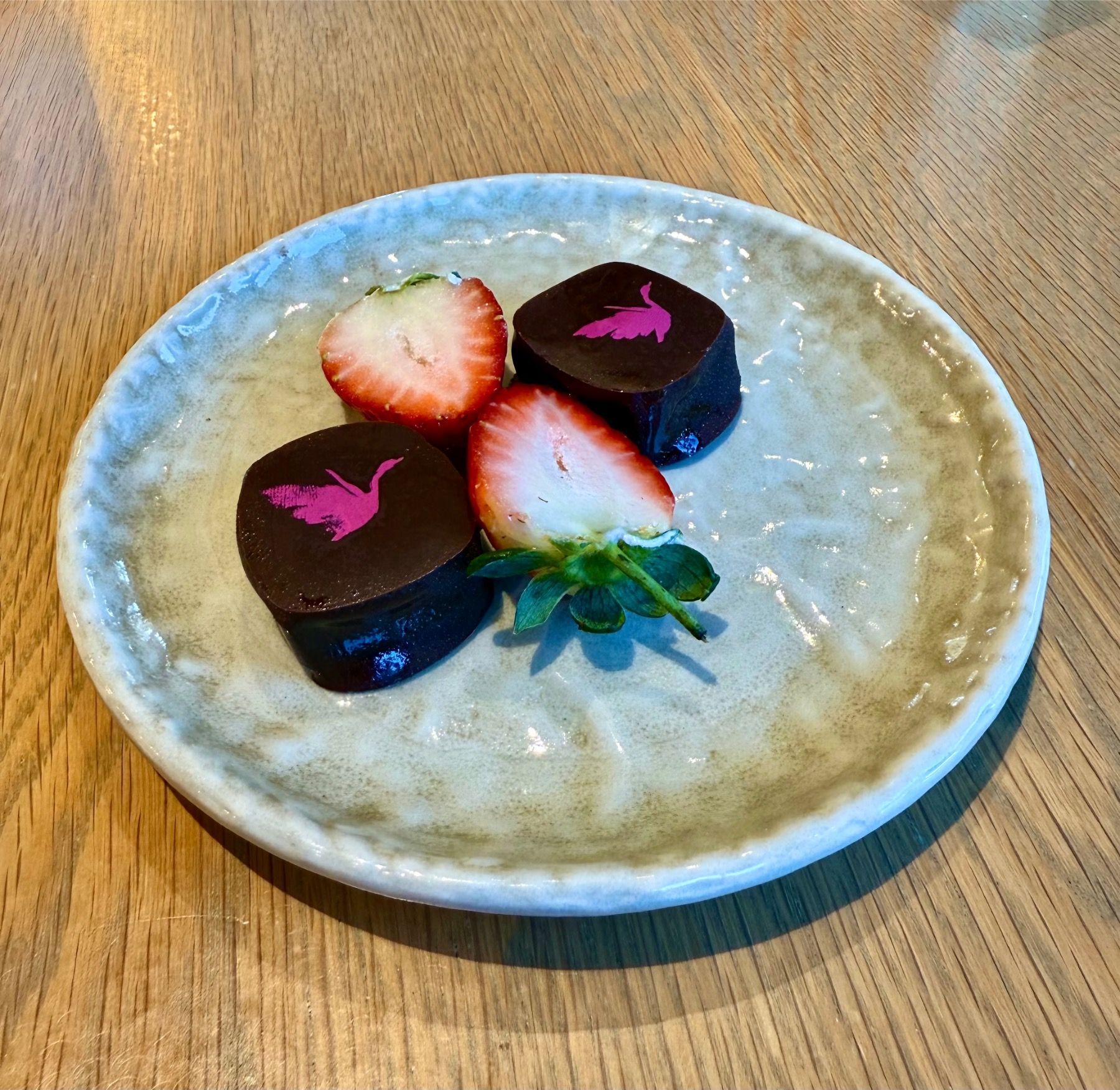 Dark chocolate truffle petit fours at Tryn Steenberg Estate