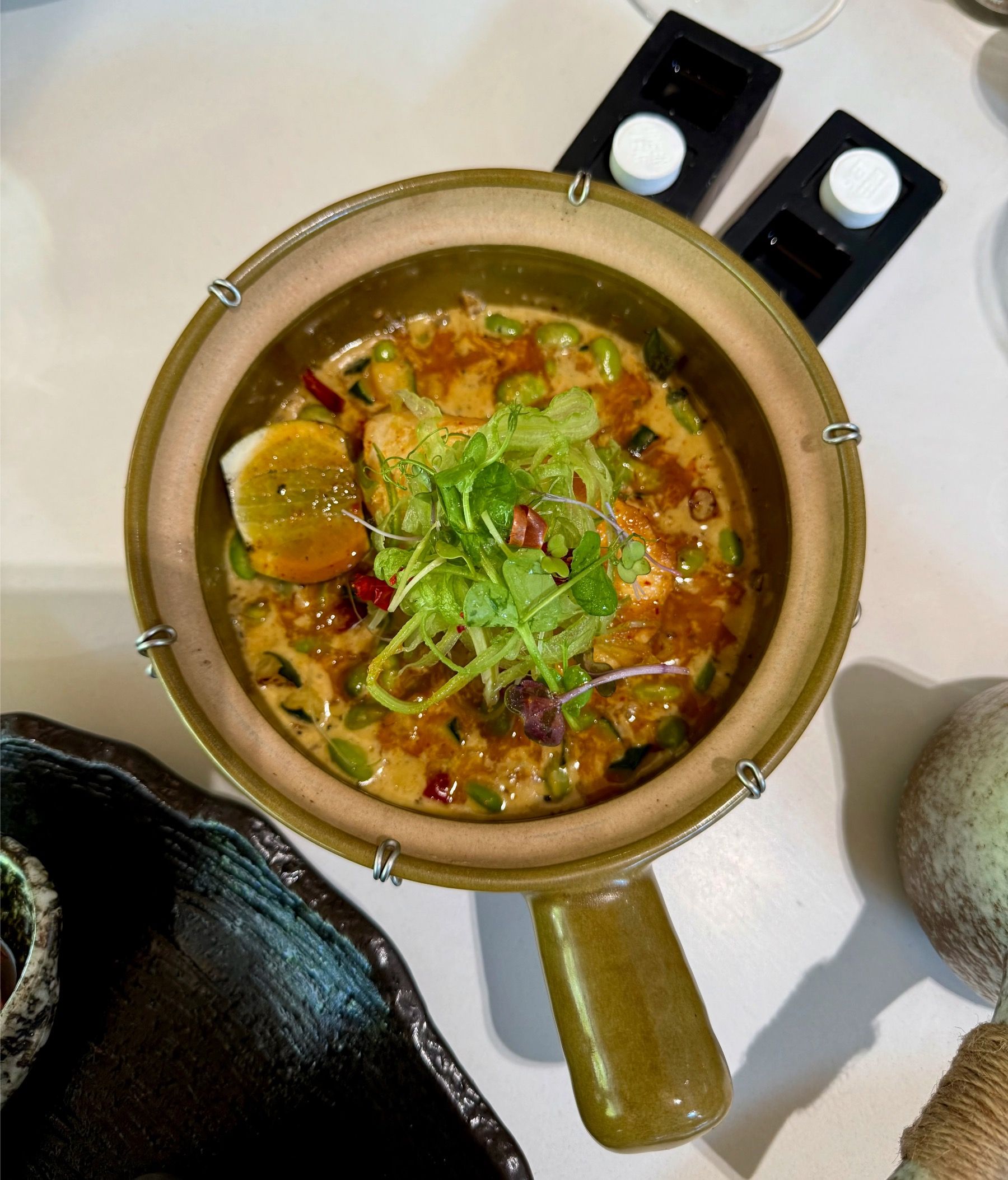 Red Thai coconut curry linefish served at Urban Umami in Century City.