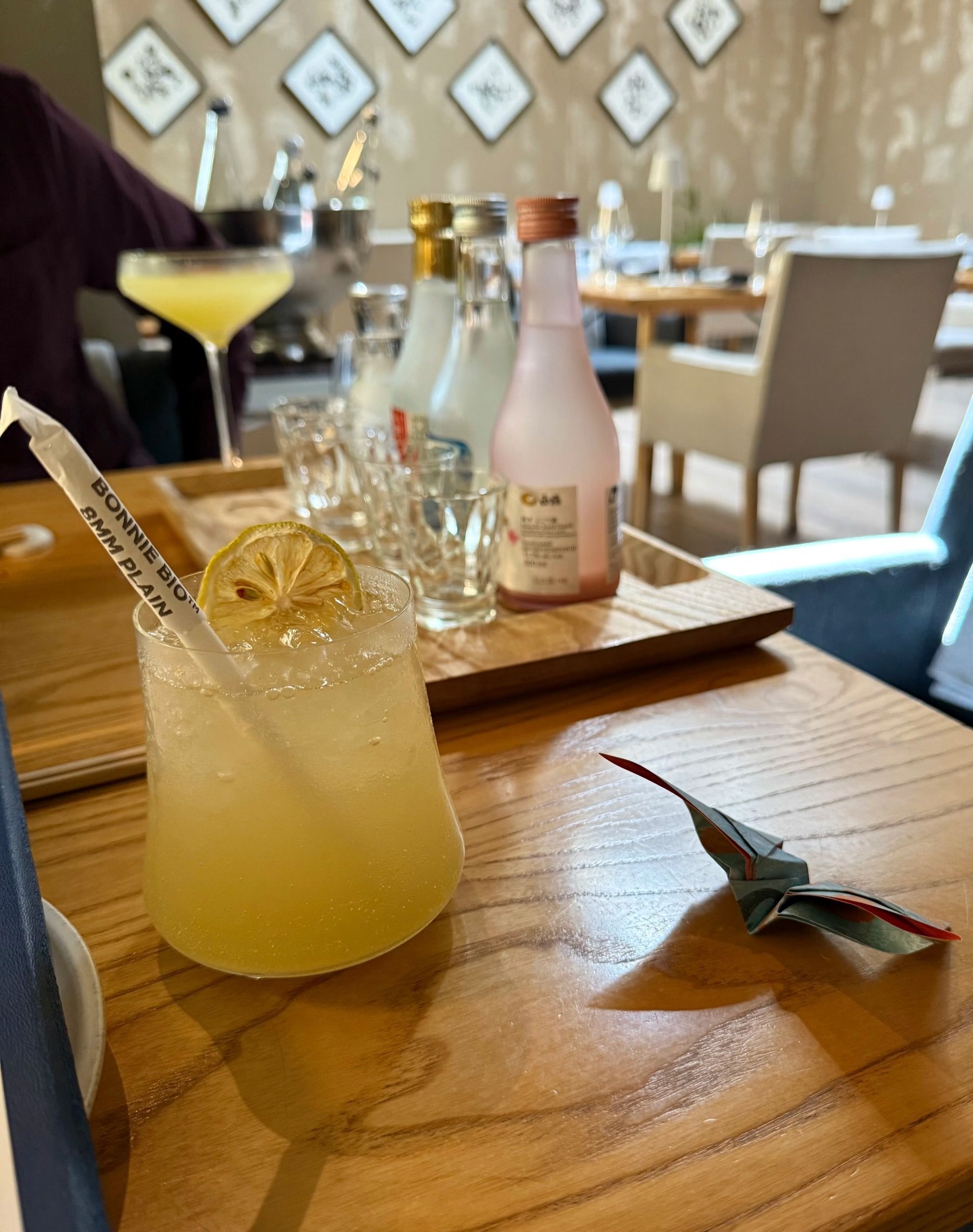 Signature Asian-inspired cocktail in glass at Yama Cape Town
