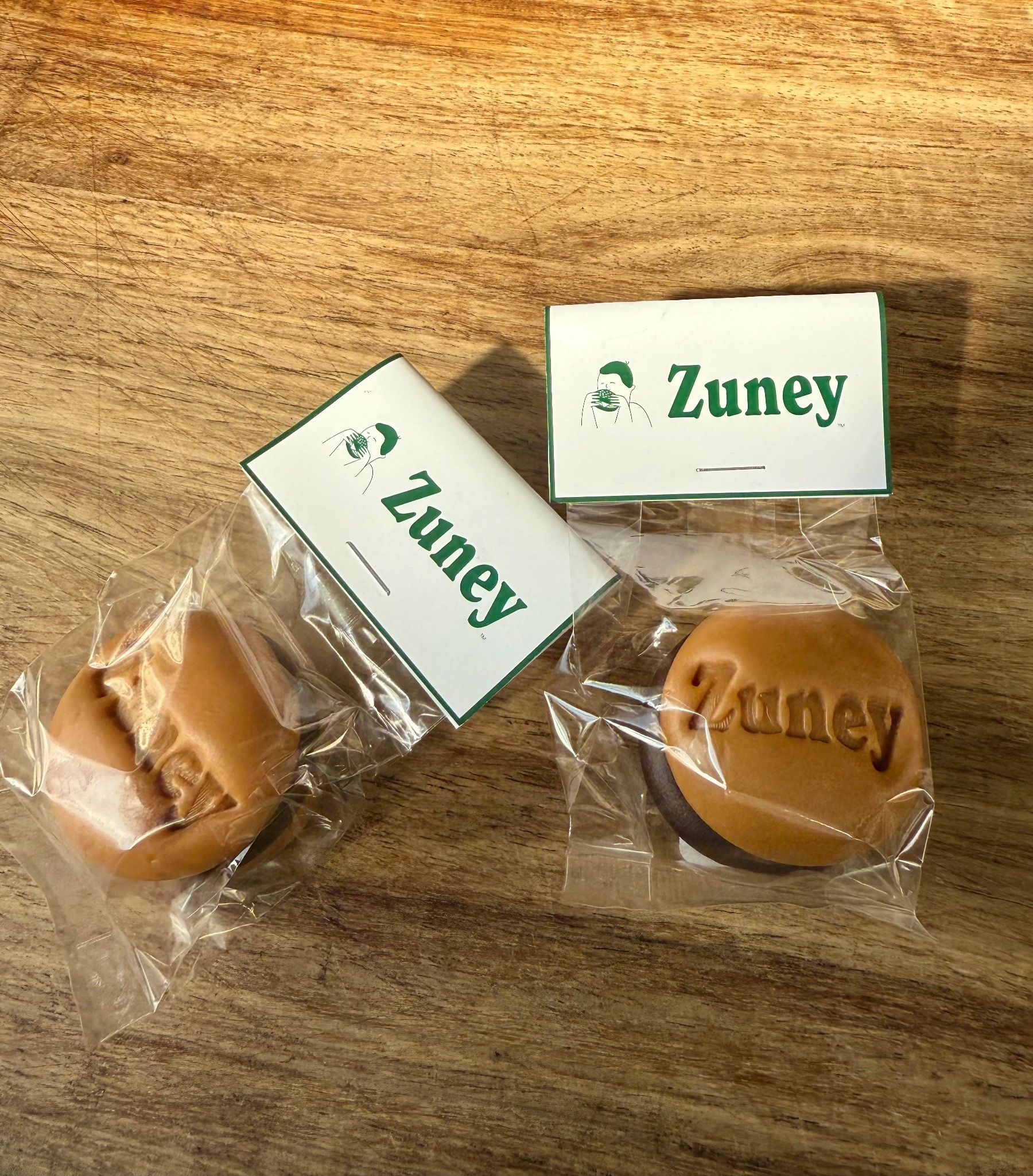Zuney signature fudge wrapped in branded packaging