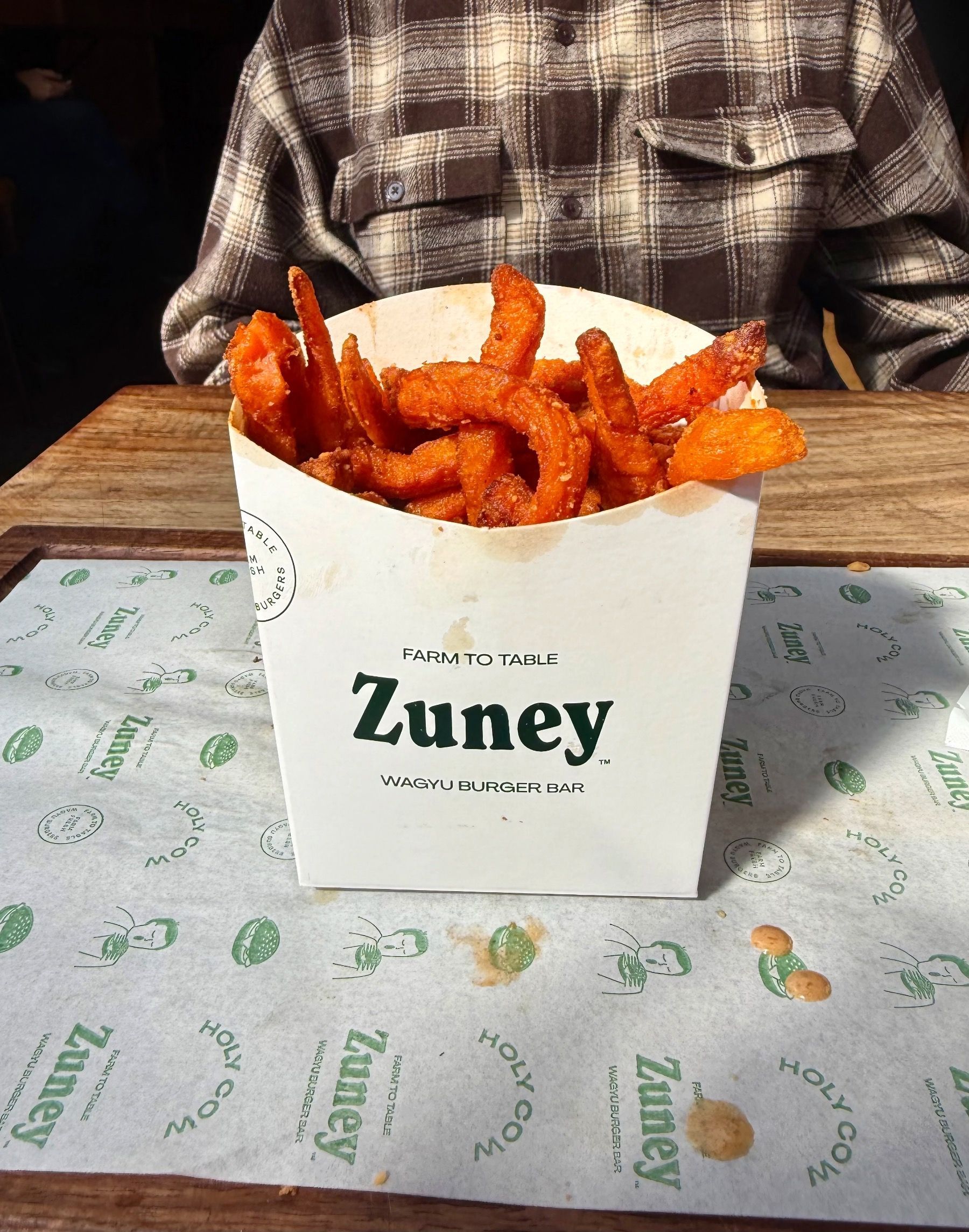 Sweet potato fries in Zuney cup served at Cape Town burger restaurant