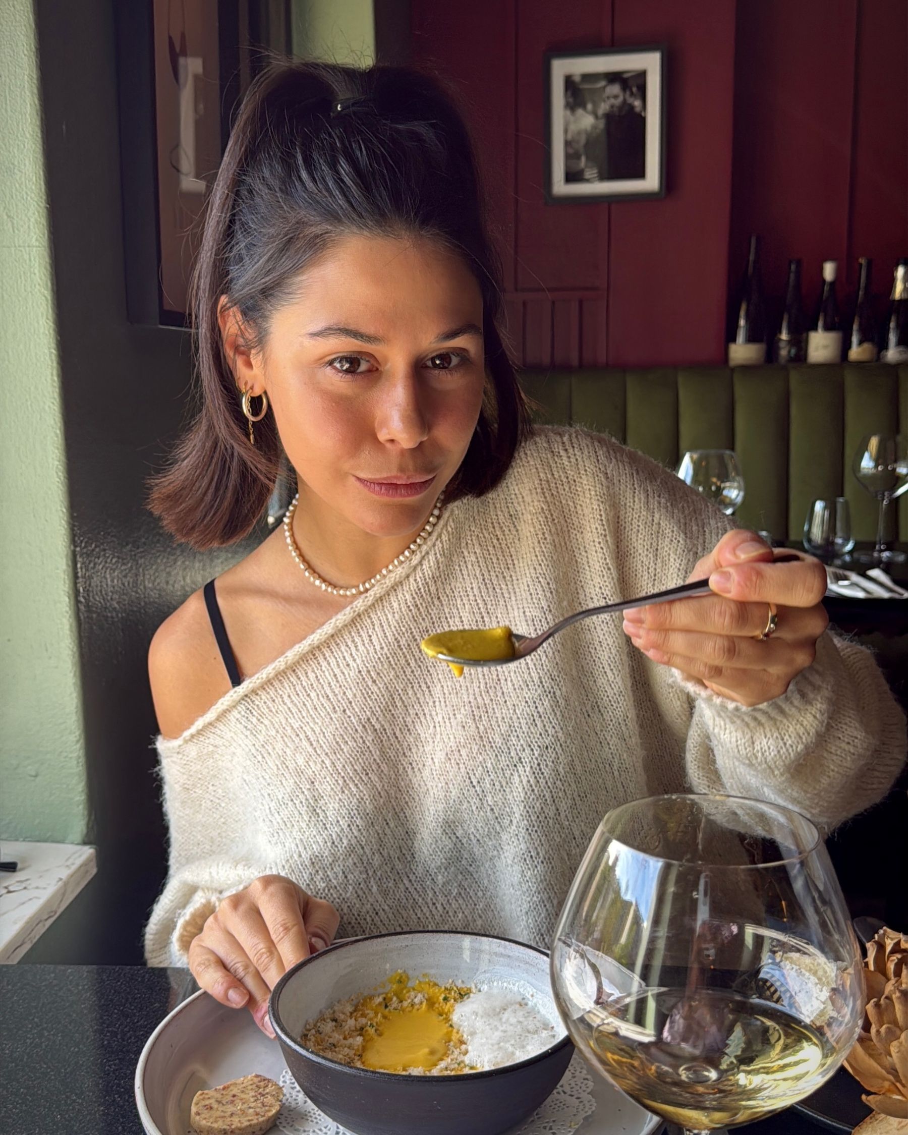 Paige enjoying a Hugo Spritz at Massimo’s.