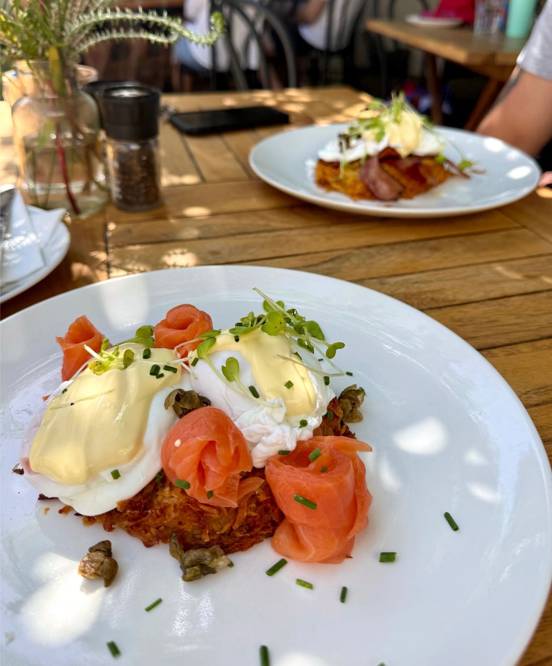 Kalk Bay Courtyard smoked salmon eggs benedict breakfast dish
