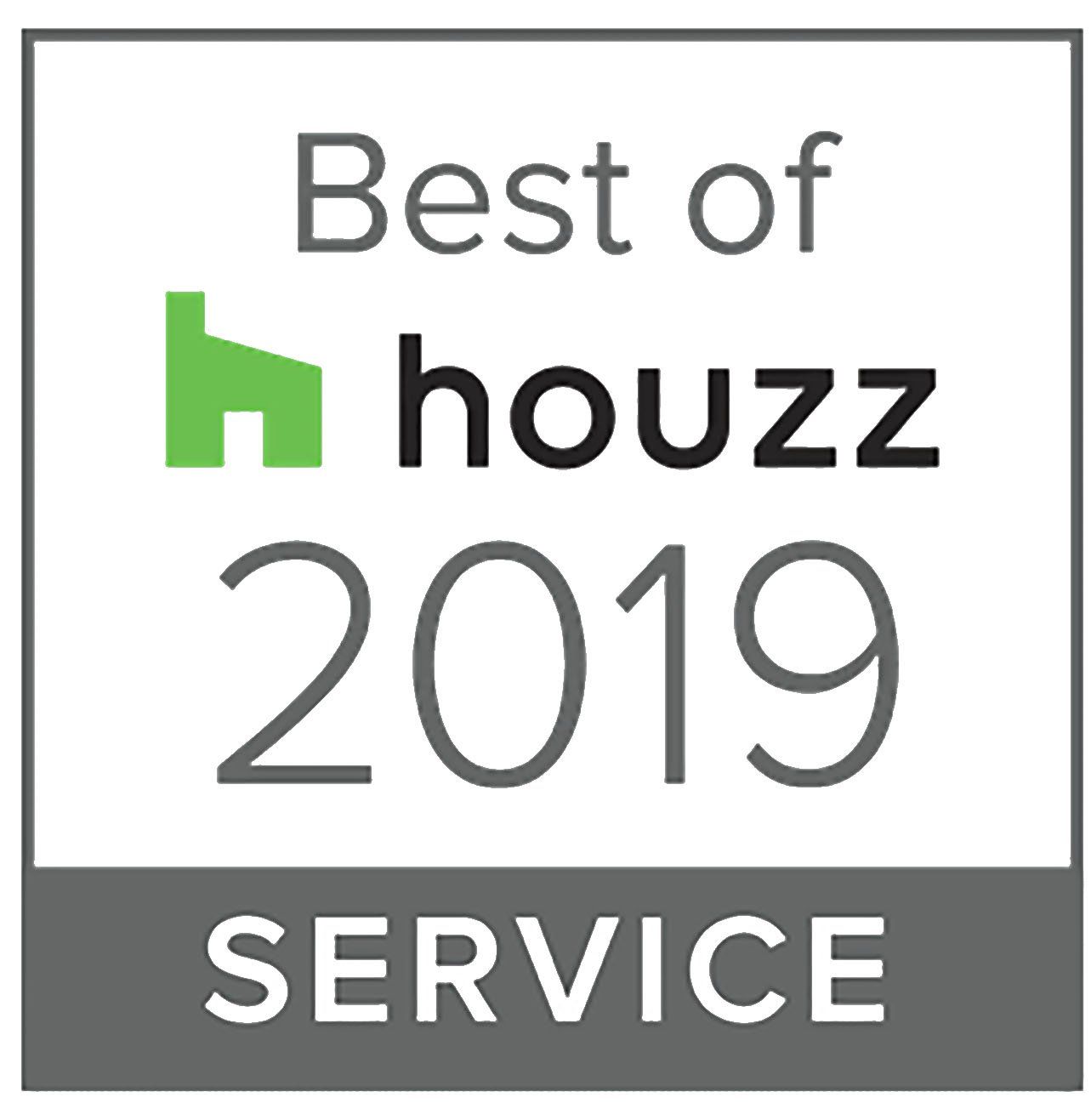 A logo for the best of houzz service in 2019.