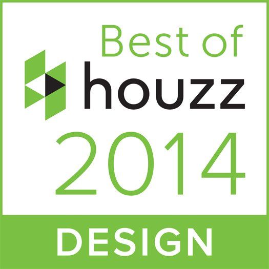 A green and white logo that says best of houzz 2014 design