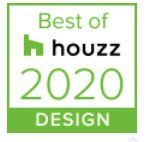 A green and white sign that says `` best of houzz design ''.