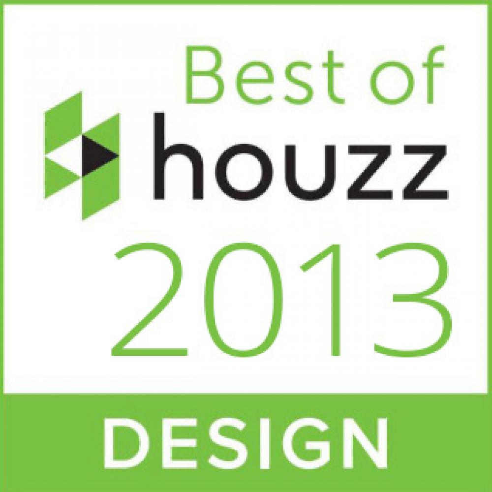 A green and white logo that says best of houzz 2013 design