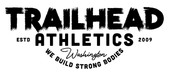 Trailhead Athletics logo, black text on white: "TRAILHEAD ATHLETICS" with "ESTD 2009" and "WE BUILD STRONG BODIES" with "Washington" text.