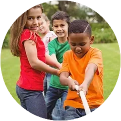 Kids playing tug of war