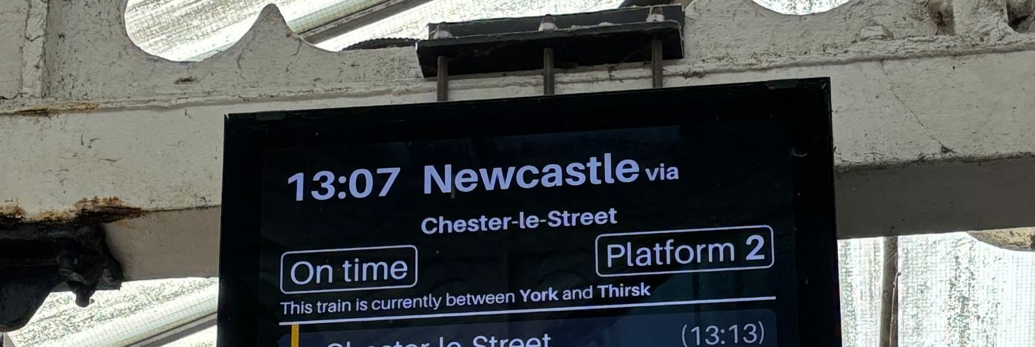Picture of train arriving at Durham Station
