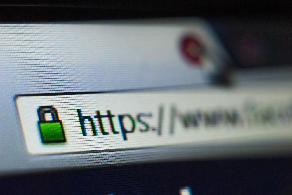 A close up of a computer screen that says https on it