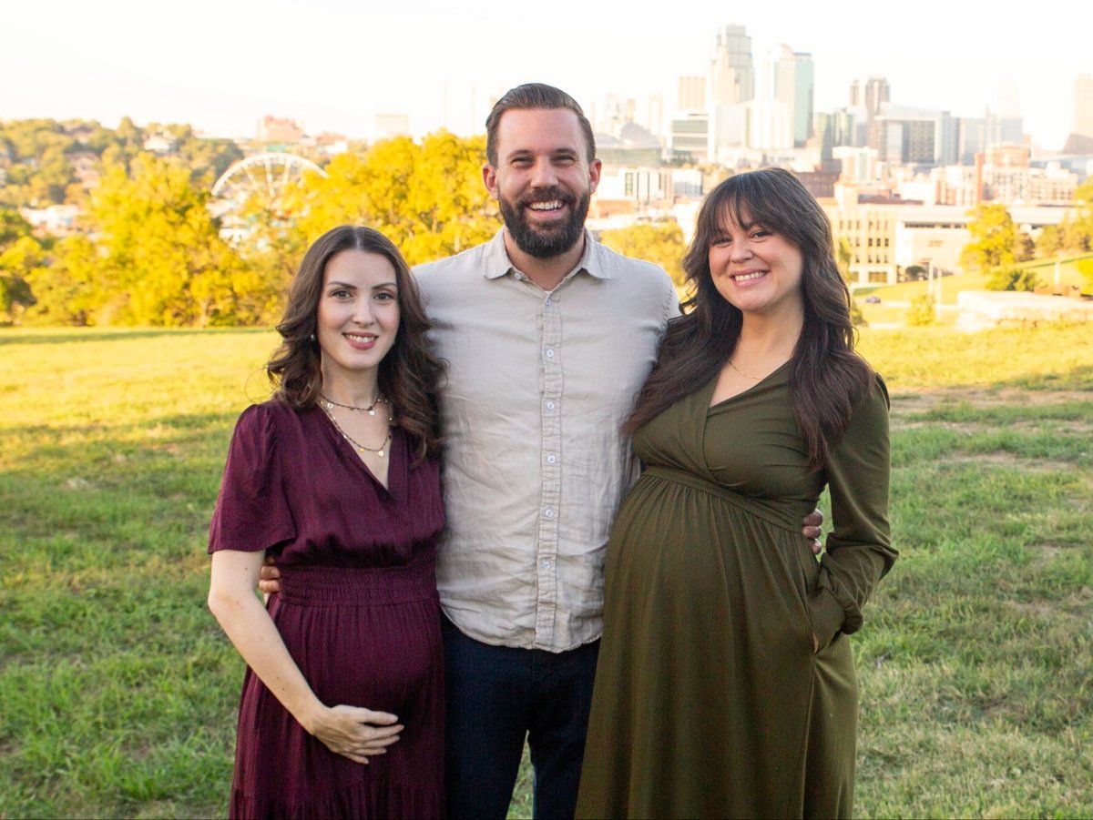 Pastor Rich Tidwell with his two wives