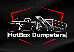 A logo for diamond dumpster rentals with a green dumpster