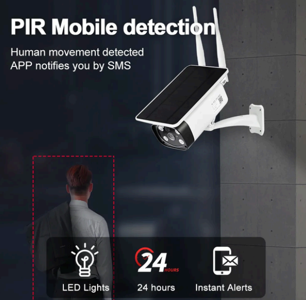 Una imagen de una cámara de seguridad que dice detección móvil PIR