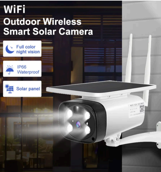 Una cámara solar inteligente inalámbrica para exteriores con wifi y panel solar