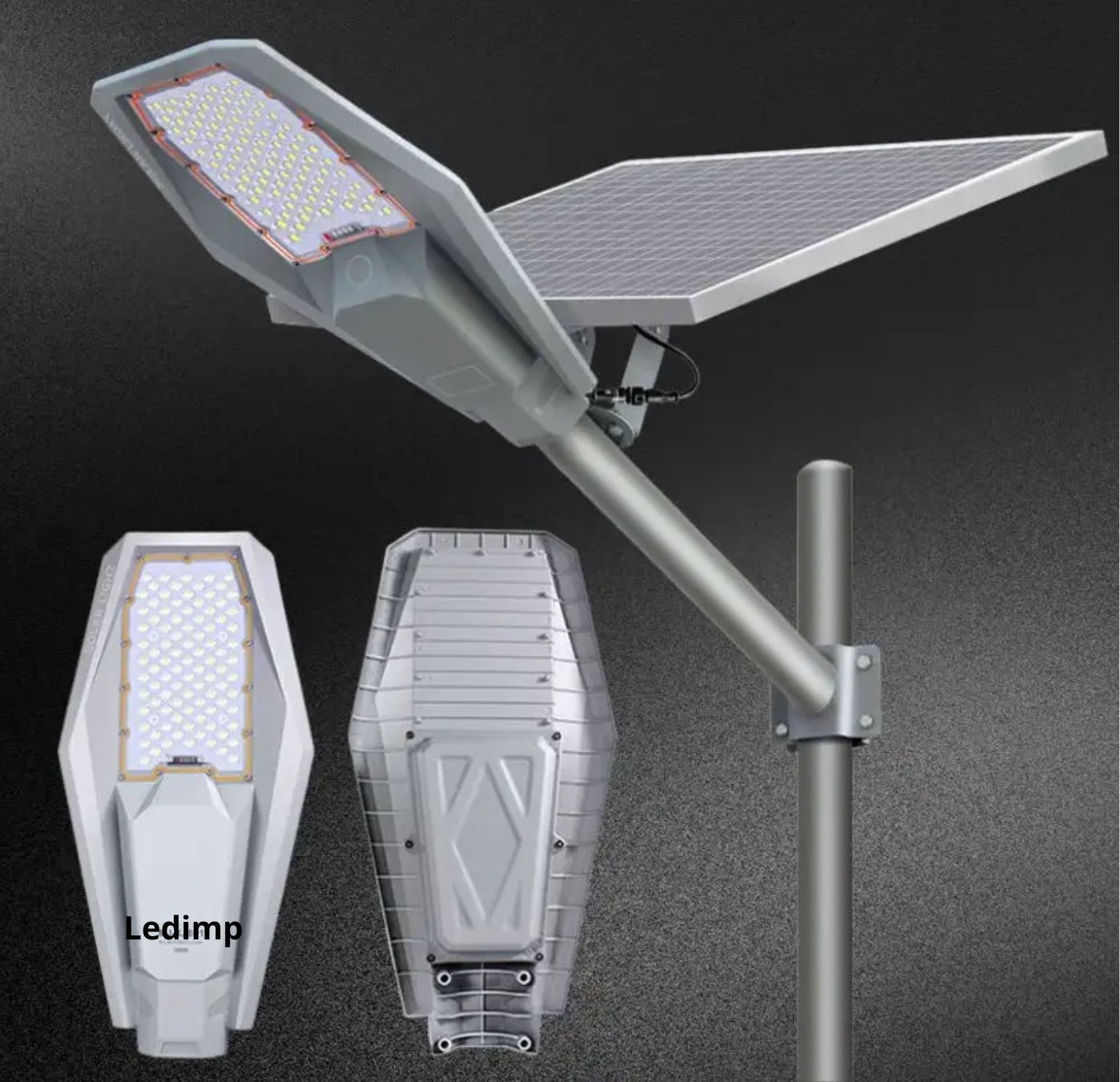Una farola con un panel solar encima
