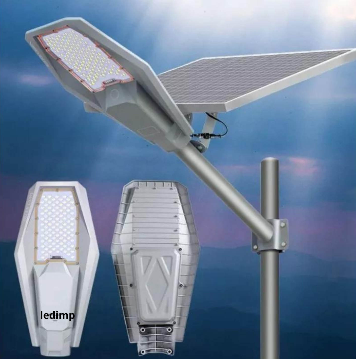 Una farola con un panel solar encima