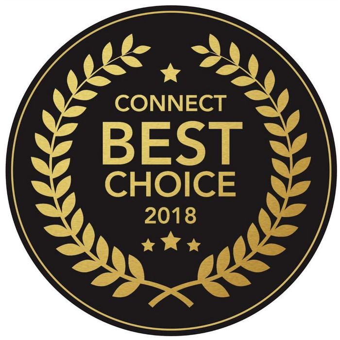 a black and gold badge that says connect best choice 2018