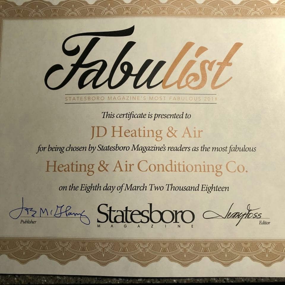 2018 Fabulist Award - JD Heating  Air