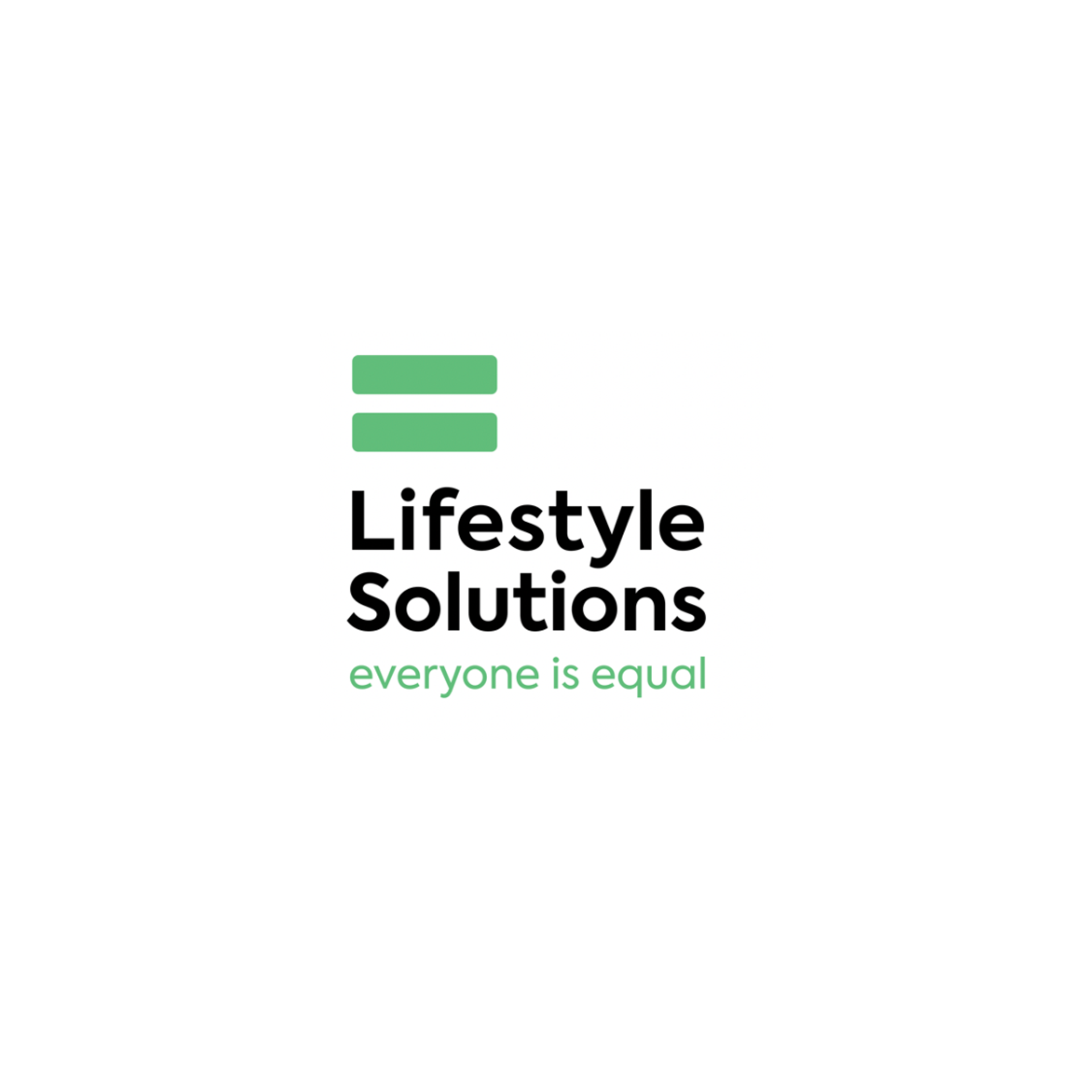 The logo for lifestyle solutions says that everyone is equal.