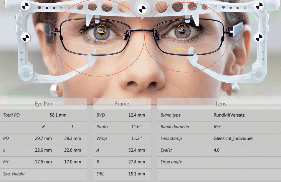tabella tecnica di un esame della vista
