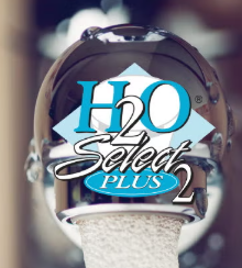 A picture of a helmet with the words h2o select plus 2 on it