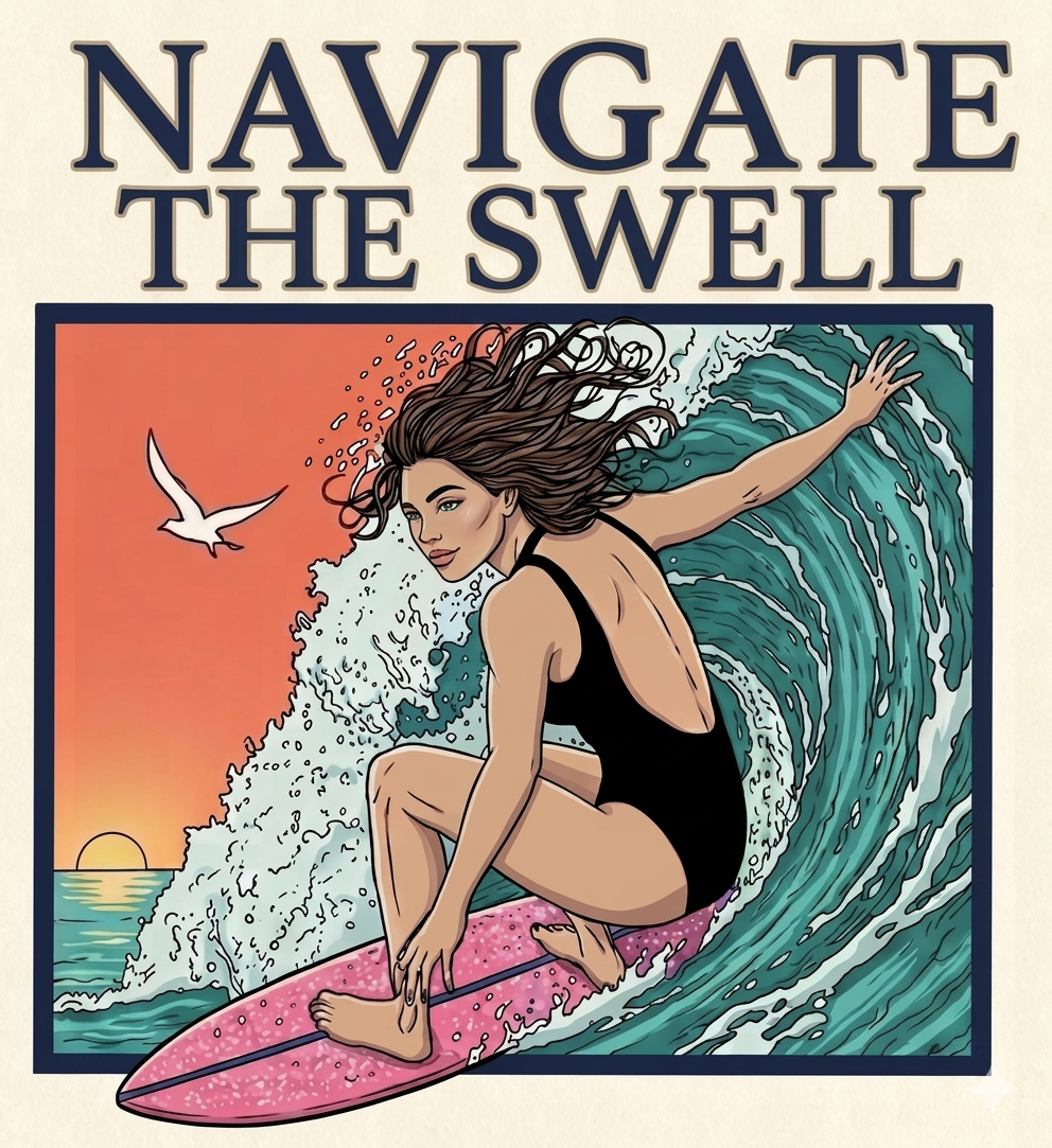Navigate the Swell Sticker (Coastal)
