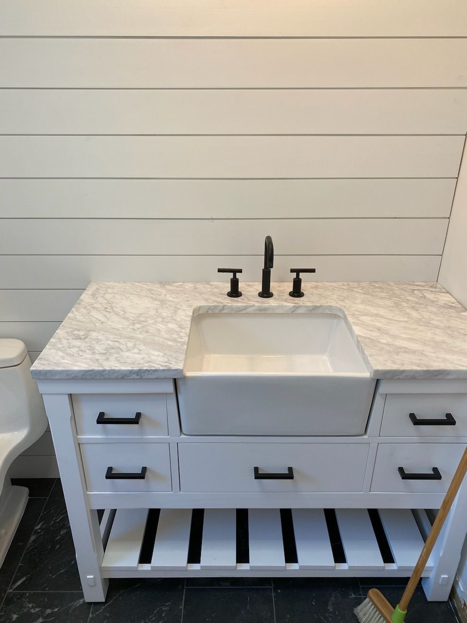 Plumber doing fixture installation