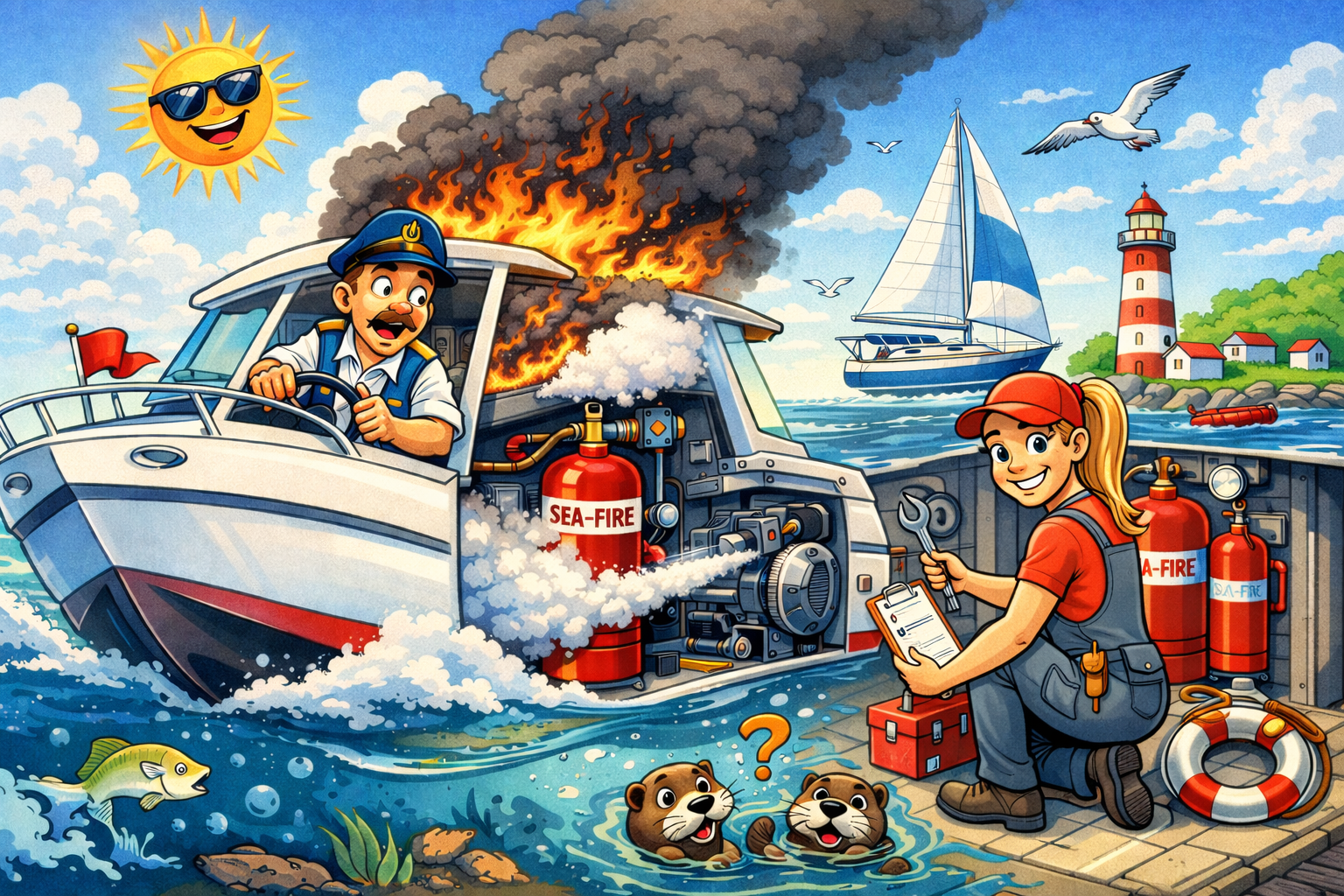 Automatische blusinstallatie boot - Sea-Fire specialist