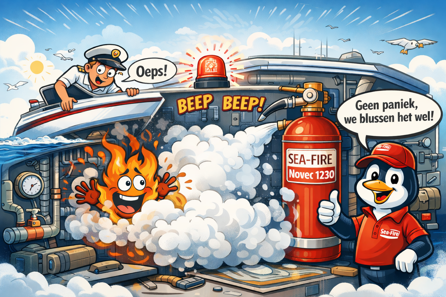 Sea-Fire nieuw Novec 1230 brandblussysteem