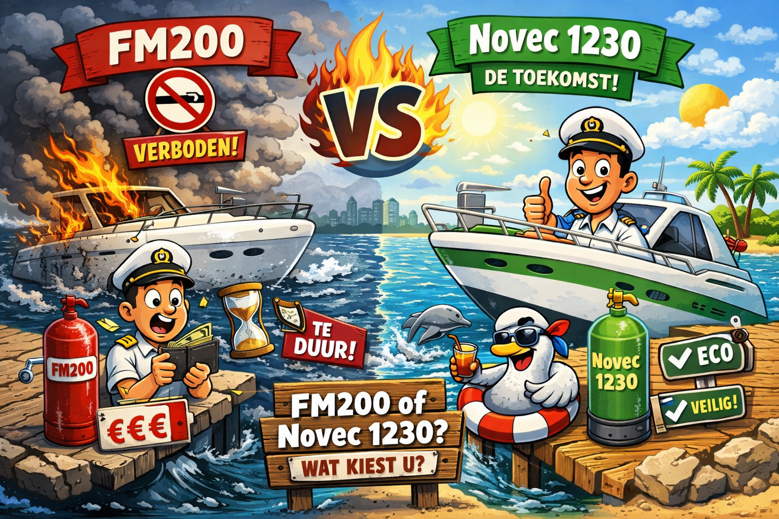 Voordelen van Sea-Fire FM200 naar Novec 1230 blusgassen