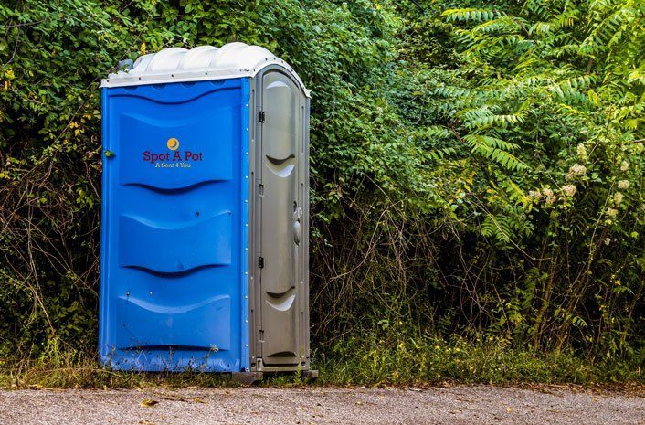 Blue Portable Toilet on The Side of The Road — White Marsh, MD — Spot A Pot