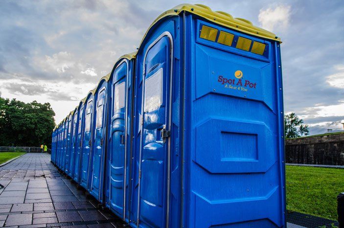 Row of Portable Toilets — White Marsh, MD — Spot A Pot