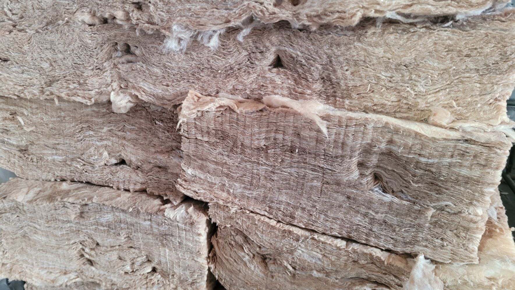 Stack of brown insulation material.
