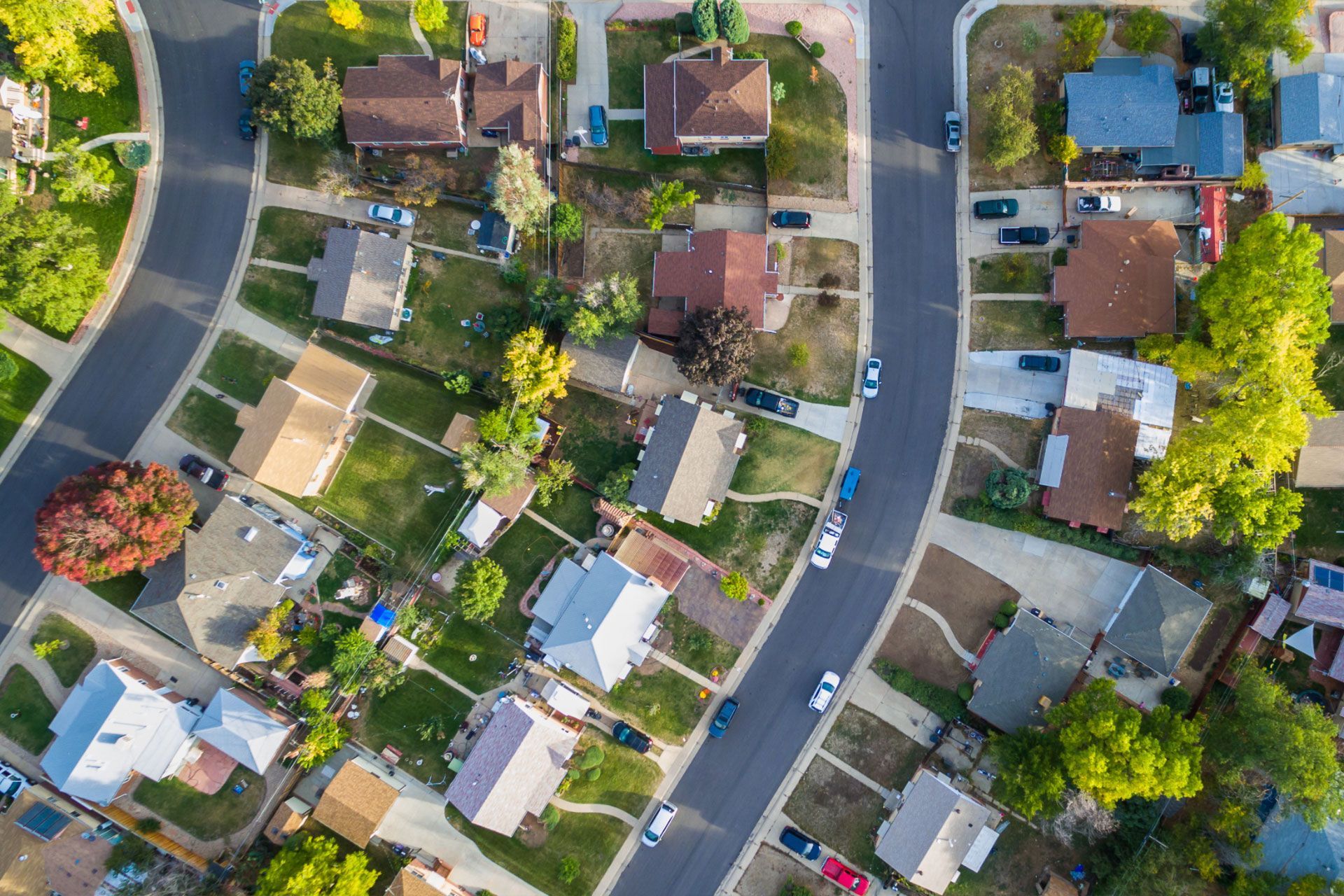 Aerial view of one of the safest neighbourhoods in Toronto