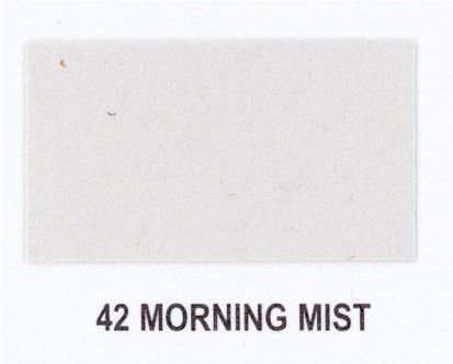 A white rectangle with the word morning mist on it