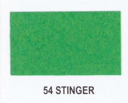 A piece of green paper with the word stinger on it