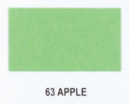 A piece of paper that says 63 apple on it