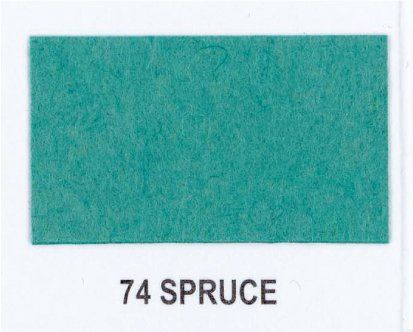 A piece of green fabric with the number 74 on it.