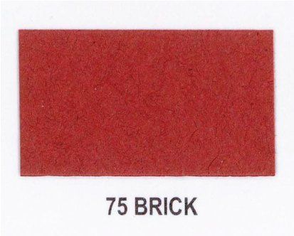 A piece of red paper with 75 brick written on it